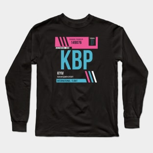 Kyiv (KBP) Airport Code Baggage Tag Long Sleeve T-Shirt